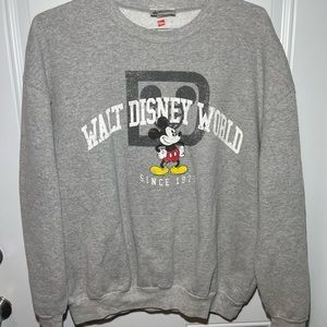 Vintage Walt Disney World Mickey Mouse Gray Sweatshirt Disney Parks XL